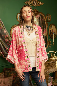  Aratta Clothing Fairy Rose Kimono in Fuchsia Rose Style ED23J640