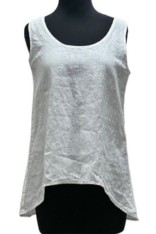  Bodil Linen Tank Top in White Style LH0278