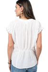 Ivy Jane Jacquard Ruffle Top in White Style 650357