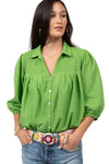 Ivy Jane Smocked Yoke Top in Green Style 641378
