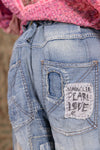 Magnolia Pearl Lace Emb. Miner Denims in Washed Indigo - PANTS520-WSHID