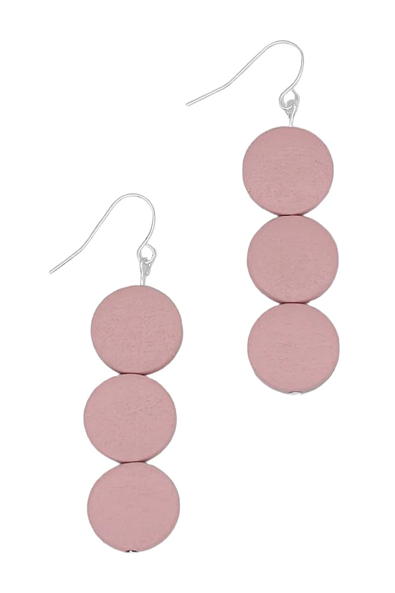  Sylca Designs Pink Triple Bead Kira Statement Earring