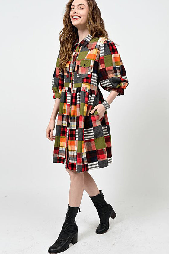 Uncle Frank By Ivy Jane Fall To Pieces Dress in Multi