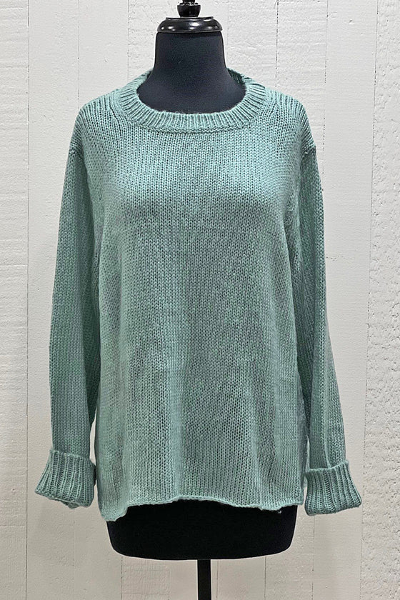 Wooden Ships Norah Crew Sweater in Antique Green