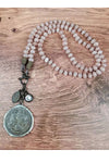 ZINC Designs Soldered Cross Coin Charm Beaded Necklace