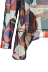 Colorful abstract patterned fabric on a white background