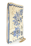 Mary Frances Accessories Easy Street Denim Flowers Beaded Crossbody Phone Bag