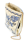 Mary Frances Accessories Easy Street Denim Flowers Beaded Crossbody Phone Bag