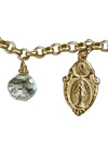 Andrea Barnett 5 Bronze Medals and Gemstones on Vintage Chain Bracelet 0-5RM-VCGA