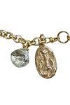Andrea Barnett 5 Bronze Medals and Gemstones on Vintage Chain Bracelet 0-5RM-VCGA