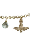 Andrea Barnett 5 Bronze Medals and Gemstones on Vintage Chain Bracelet 0-5RM-VCGA