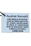 Andrea Barnett 5 Bronze Medals and Gemstones on Vintage Chain Bracelet 0-5RM-VCGA