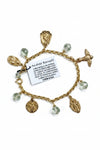 Andrea Barnett 5 Bronze Medals and Gemstones on Vintage Chain Bracelet 0-5RM-VCGA