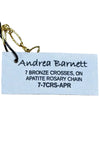 Andrea Barnett 7 Bronze Crosses on 2 Strands of Apatite Rosary Chain 7-7CRS-APR