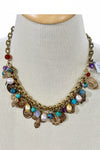 Andrea Barnett Bronze Medals and Gemstones on Vintage Chain Bracelet 0-GCRM-MULTI