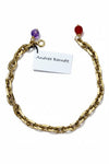 Andrea Barnett Bronze Medals and Gemstones on Vintage Chain Bracelet 0-GCRM-MULTI