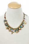 Andrea Barnett Bronze Medals and Gemstones on Vintage Chain Bracelet 0-GCRM-MULTI