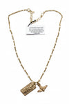 Andrea Barnett Bronze St. Jude & Dove of Peace on African Heishi W/Gold Pearls 7-RM68-HWT