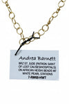 Andrea Barnett Bronze St. Jude & Dove of Peace on African Heishi W/Gold Pearls 7-RM68-HWT
