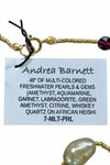 Andrea Barnett Gemstones & Freshwater Pearls on African Heishi Beads 7-MLT-PRL