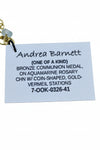 Andrea Barnett OOAK Bronze Communion Medal on Vintage Rosary Chain 7-OOK-0326-41