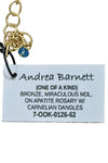 Andrea Barnett OOAK Bronze Infant of Prague Medal on Apatite Rosary  with Carnelian Dangles 7-OOK-0123-62
