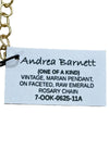 Andrea Barnett OOAK Vintage Marian Pendant on Raw Emerald Rosary Chain 7-OOK-0625-11A