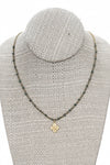 Andrea Barnett Tiny Bronze 4-Way Cross on African Heishi W/Blue Pearls 7-RM83-HBP