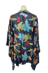 Anu by Natural Fashions Blue Jay Embroidered Wool Ruana
