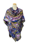 Anu by Natural Fashions Center Piece Embroidered Short Wool Ruana in Sangria