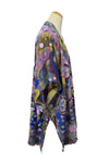 Anu by Natural Fashions Center Piece Embroidered Short Wool Ruana in Sangria