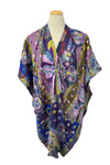 Anu by Natural Fashions Center Piece Embroidered Short Wool Ruana in Sangria