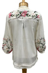 Anu by Natural Fashions Ivory Embroidered Blouse