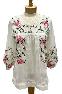  Anu by Natural Fashions Ivory Embroidered Blouse