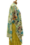 Anu by Natural Fashions Lightweight Embroidered Ruana Topper in Lime