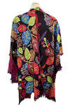 Anu by Natural Fashions Neon Blossom Embroidered Wool Ruana