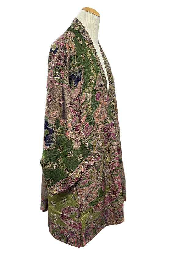 Anu by Natural Fashions Reversible Rayon Duster in Olive