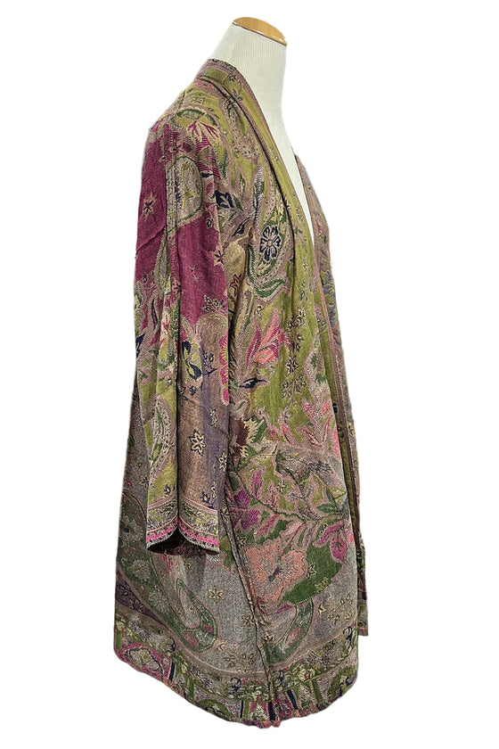 Anu by Natural Fashions Reversible Rayon Duster in Olive