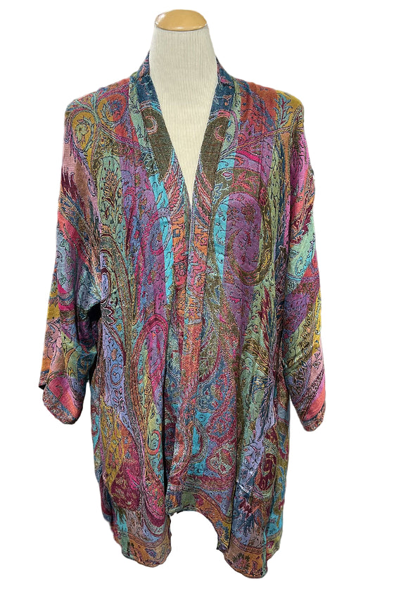 Anu by Natural Fashions Reversible Rayon Duster in Passion Fruit