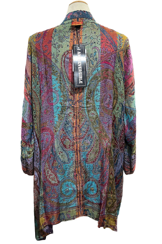 Anu by Natural Fashions Reversible Rayon Duster in Passion Fruit