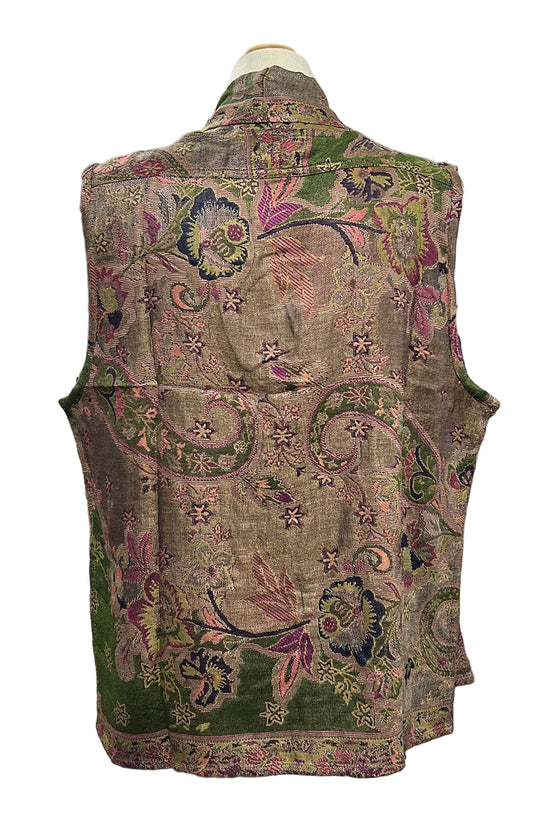 Anu by Natural Fashions Reversible Rayon Vest in Olive
