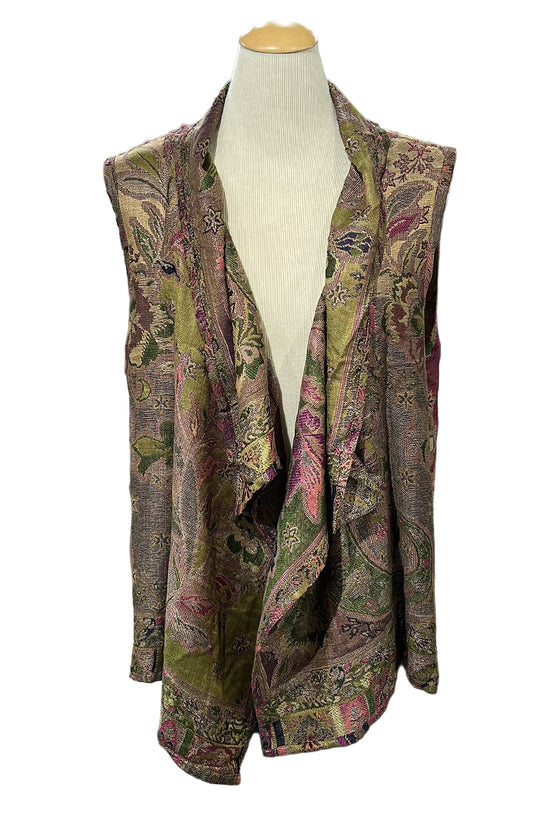 Anu by Natural Fashions Reversible Rayon Vest in Olive