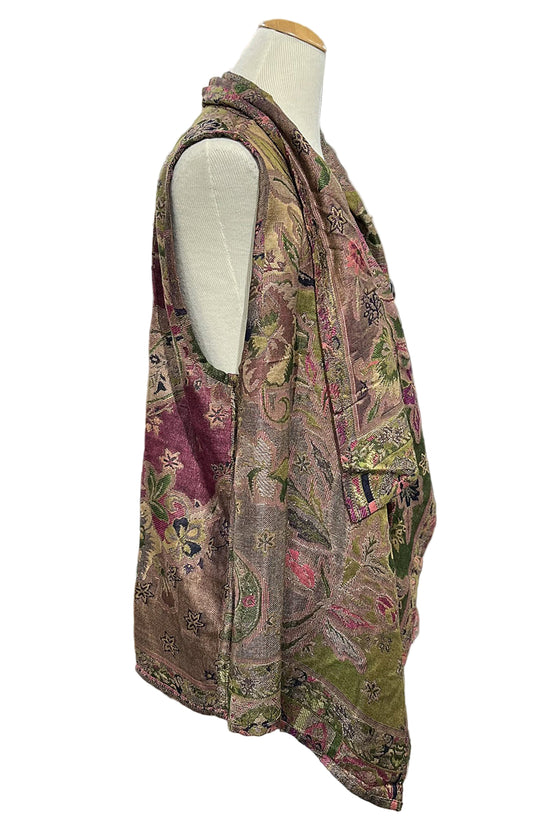 Anu by Natural Fashions Reversible Rayon Vest in Olive