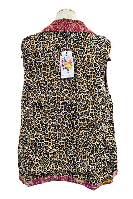 Anu by Natural Fashions Reversible Wool Vest in Paris