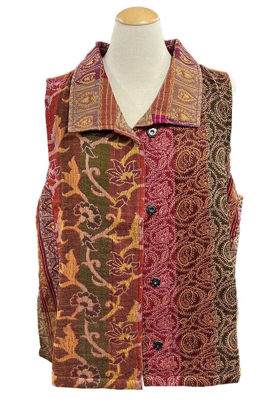 Anu by Natural Fashions Reversible Wool Vest in Paris