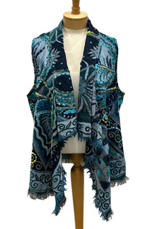  Anu Embroidered Wool Vest in Echo Sapphire Style 14065/ECHOSAPPHIRE