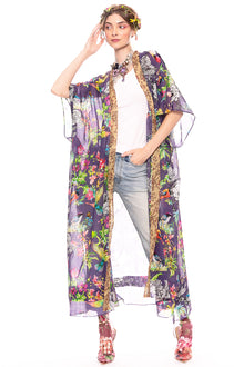  Aratta Clothing Dreaming of Paradise Kimono in Vintage Lilac Bird Style ED22G638B