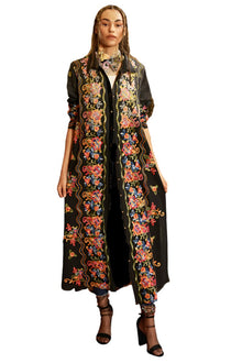  Aratta Clothing Embroidered Duster in Black Style ED23J714