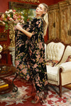 Aratta Clothing Holiday Garden Kimono in Black Burnout Velvet
