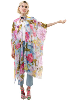  Aratta Clothing Roman Holiday Hand Beaded Kimono in Sky Floral Style ED24A63